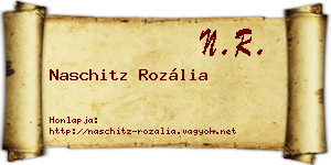 Naschitz Rozália névjegykártya